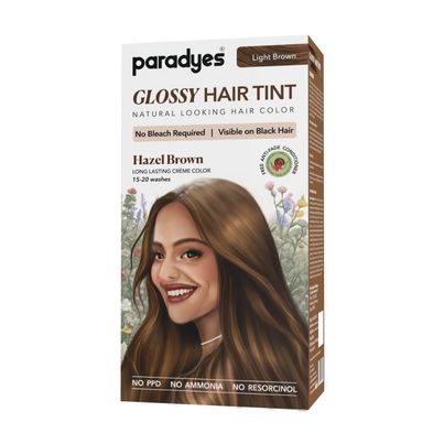 Paradyes No Bleach Hazel Brown Glossy Hair Tint, Ammonia-Free Formula - 5 Light Brown