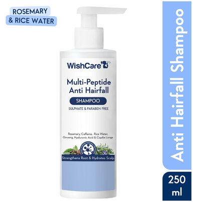 Wishcare Multi Peptide Rice Water Anti Hairfall Shampoo - Rosemary, Capilia Longa, Ha & Caffeine