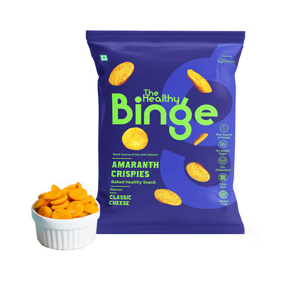 The Healthy Binge Millet Baked Chips- Classic Cheese- Protein Rich The Healthy Binge Millet Baked Chips- Classic Cheese- Protein Rich