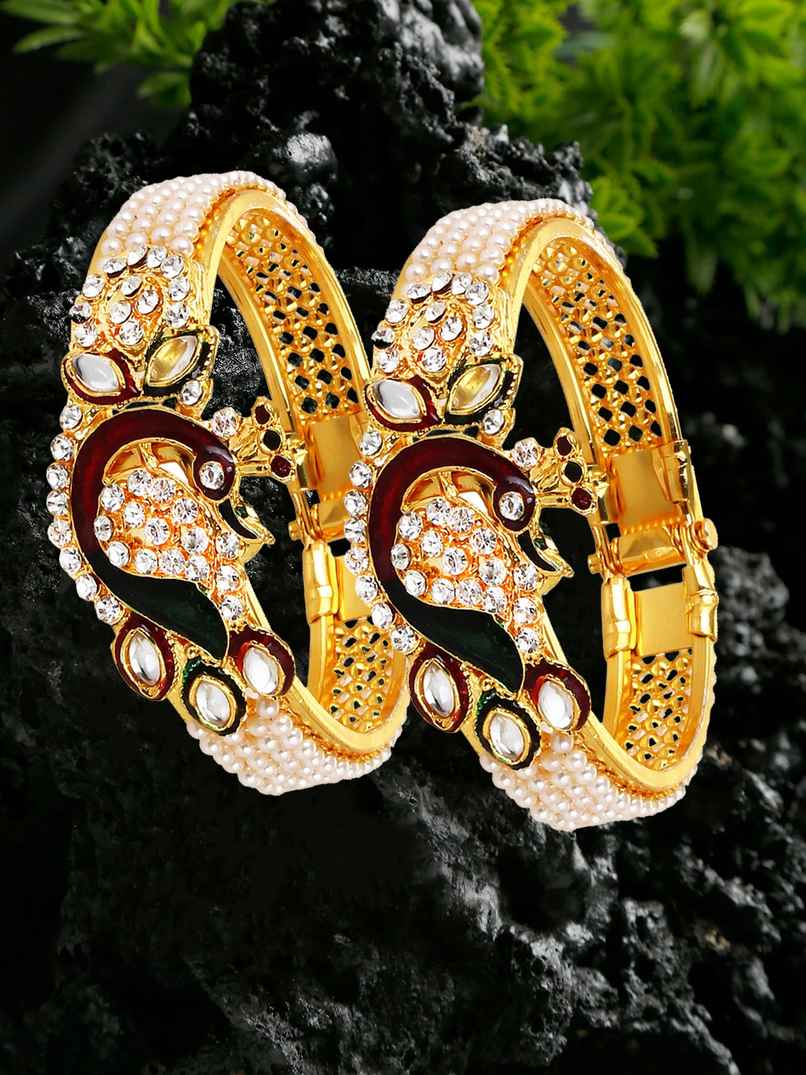 YouBella Jewellery Traditional Gold Plated Bracelet Bangle Set For Girls & Women (YBBN - 91301A)