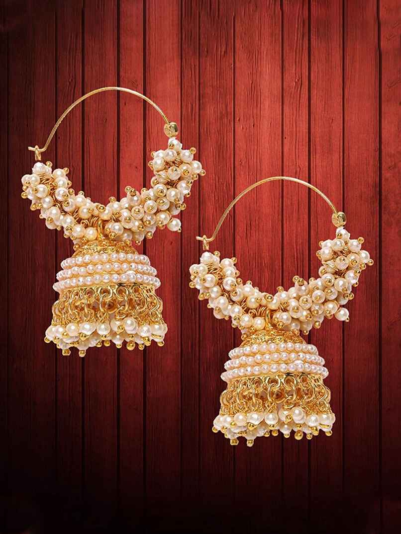 YouBella Gold Plated Pearl Jhumka/Jhumki for Women Traditional Earrings for Girls (YBEAR - 31070)