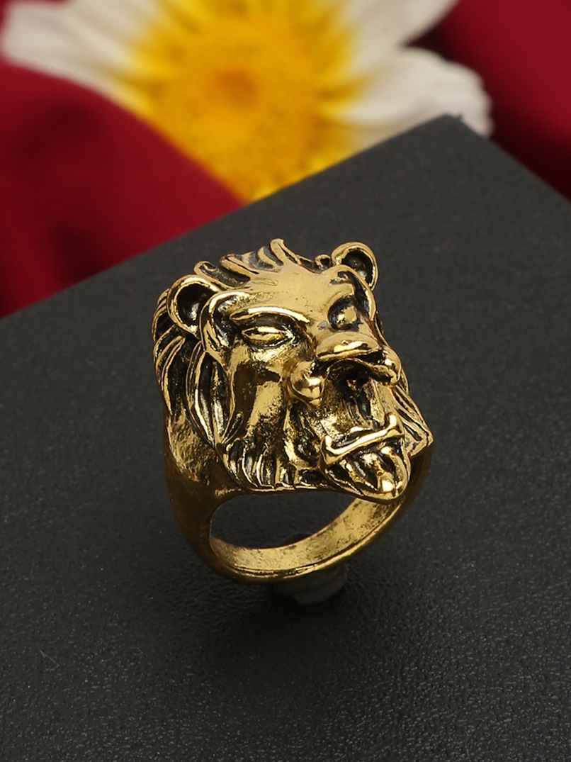 YouBella Jewellery 100% Stainless Steel 18K Gold Plated Ring for Boys and Men (YBRG - 20067)