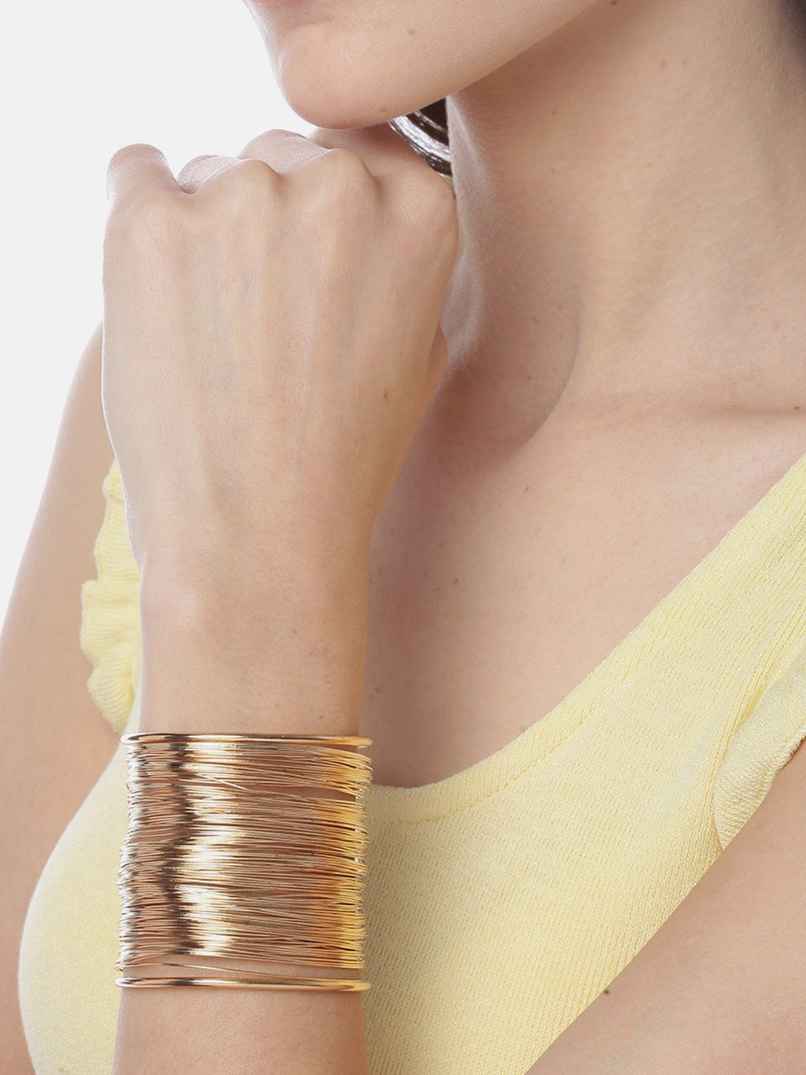 YouBella Stylish Latest Design Bracelet Jewellery Gold Plated Cuff for Women (YBBN - 91677)