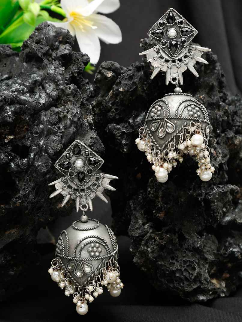 YouBella Celebrity Inspired Oxidised Silver Big Size Jhumki Earrings for Women (YBEAR - 33294) YouBella Celebrity Inspired Oxidised Silver Big Size Jhumki Earrings for Women (YBEAR - 33294)