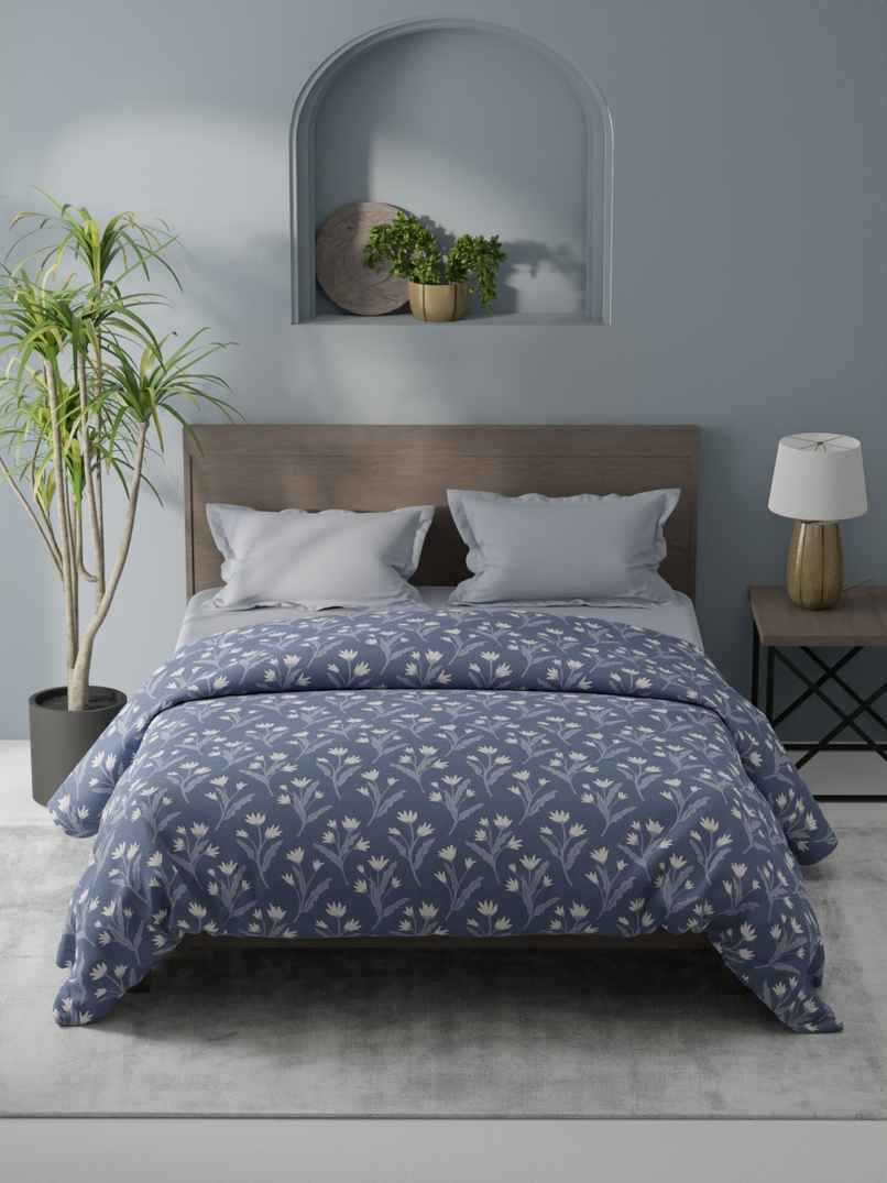 KOPA Super Soft Microfiber Comforter For All Weather | Coolmax Cotton Feel Floral | Navy KOPA Super Soft Microfiber Comforter For All Weather | Coolmax Cotton Feel Floral | Navy