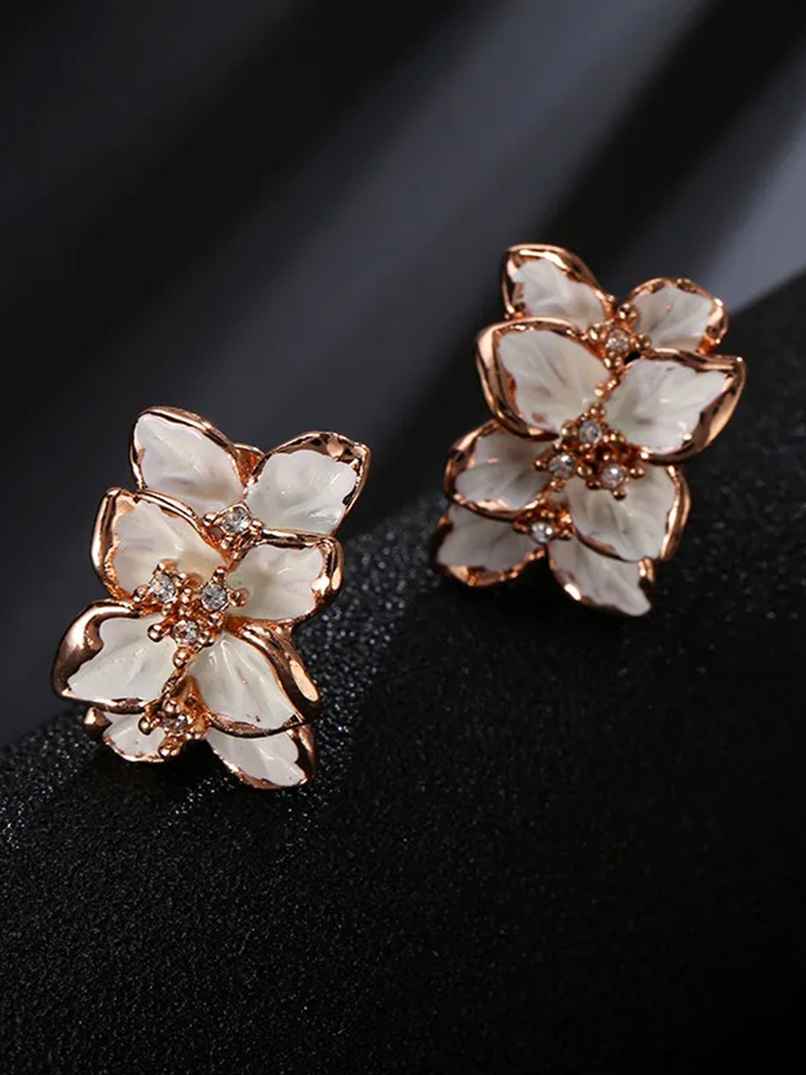 Youbella Earrings For Women Traditional Earrings Tops For Girls And Women (White)(Ybear - 31961)