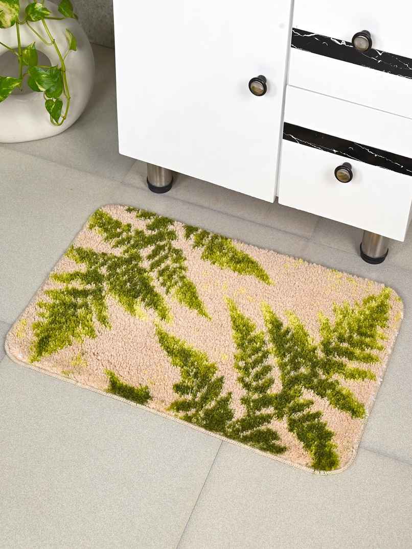 Saral Home Cedar Microfiber Anti-Slip Bath Mat | Beige - 40 x 60 cm