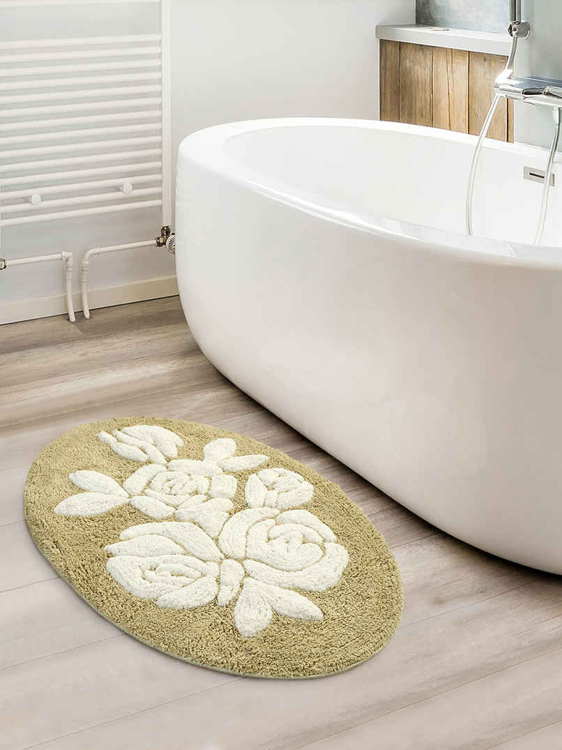 Saral Home Rosa Microfiber Anti-Slip Bath Mat | Beige - 50 x 80 cm
