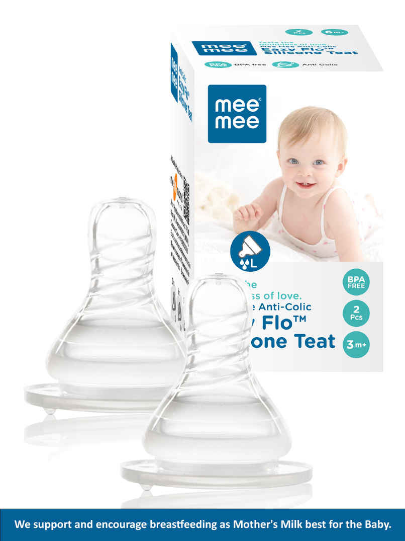 Mee Mee Anti-Colic Easy Flo Silicone Teat Large