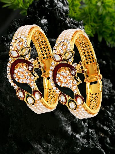 YouBella Jewellery Traditional Gold Plated Bracelet Bangle Set For Girls & Women (YBBN - 91301A)