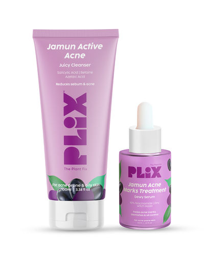 Plix The Plant Fix Jamun Face Wash and Acne Marks Serum Combo For Acne spots & Oil Control