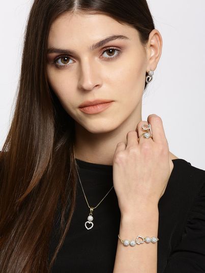 Youbella Stylish Jewellery Combo Gold Plated Jewellery Set For Women (Golden) (Mix - Combo - 110)