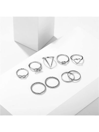 YouBella Jewellery Bohemain Oxidised Rings Combo of 9 Rings for Women and Girls (YBRG - 20123)