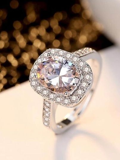 YouBella Solitaire Crystal Jewellery Silver Plated Ring for Women (YBRG - 20019)