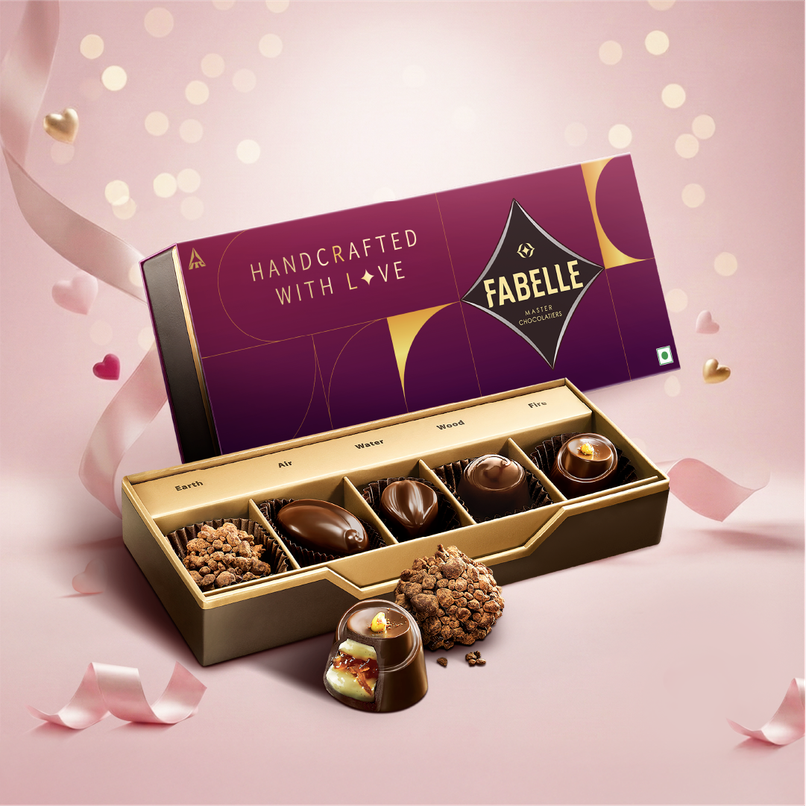 Fabelle Elements Pralines - 5 Handcrafted Dark Chocolates