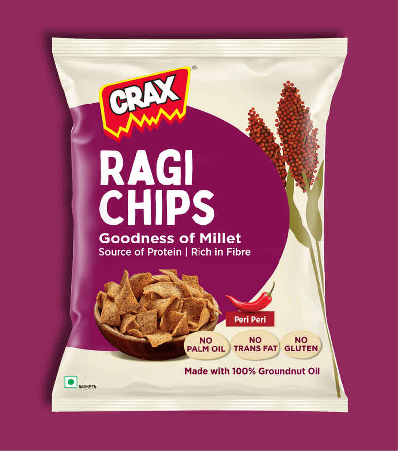 Crax Peri Peri Ragi Chips - Healthy Protein Snacks With No Palm Oil