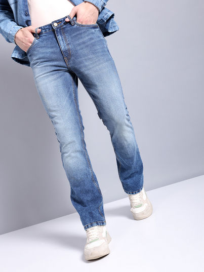 The Indian Garage Co Bootcut Solid Casual Jeans | Blue - 32 The Indian Garage Co Bootcut Solid Casual Jeans | Blue - 32