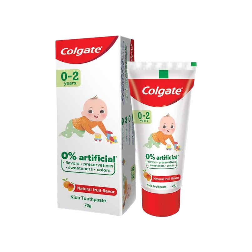 Colgate Toothpaste for Kids (0-2 years), Natural Fruit Flavour, SLS & Fluoride free Colgate Toothpaste for Kids (0-2 years), Natural Fruit Flavour, SLS & Fluoride free