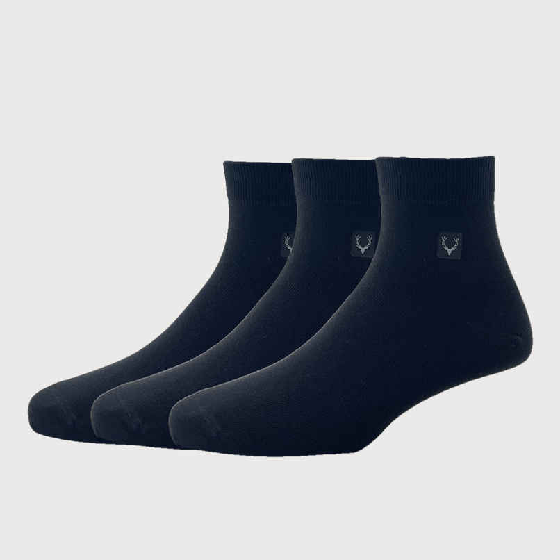 Allen Solly Men's Cotton Quarter Crew Plain Socks - Black Allen Solly Men's Cotton Quarter Crew Plain Socks - Black