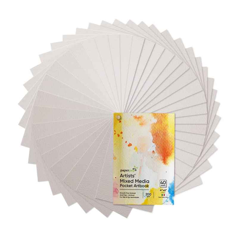 Paperpep Mixed Media Pocket Art Book 200Gsm 4 x 6 40 Sheets Paperpep Mixed Media Pocket Art Book 200Gsm 4 x 6 40 Sheets