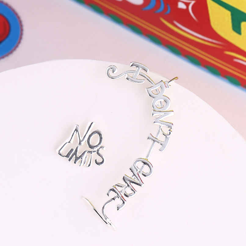 Voylla Truck Art I Don't Care-No Limit Lettering Earrings