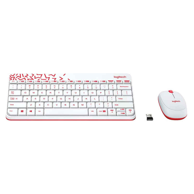 Logitech Mk240 Wireless Keyboard And Mouse Combo-White/Red