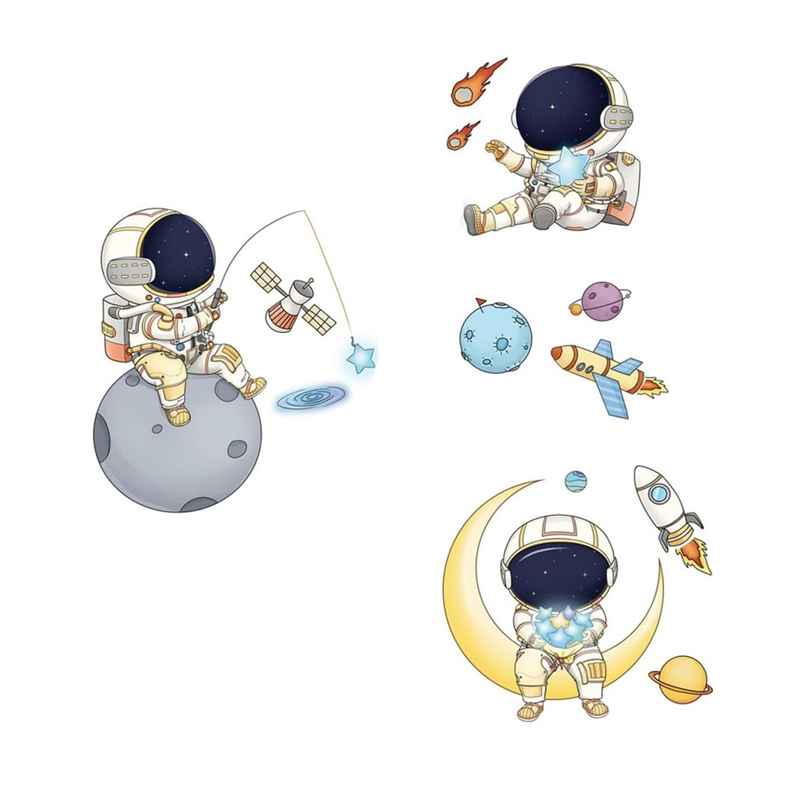 PrettyKrafts Astronaut Wall Sticker | Colourful & Fun