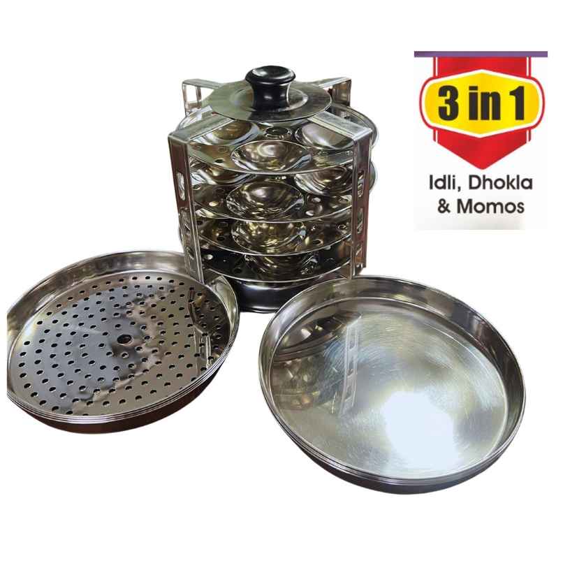 Jasco Stainless Steel 3 In 1 Idli Dhokla Momos Stand