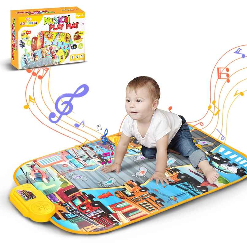Wembley Transport Musical Mat for Kids Baby Piano Play Mat Musical Keyboard with 8 Vehicle Sounds