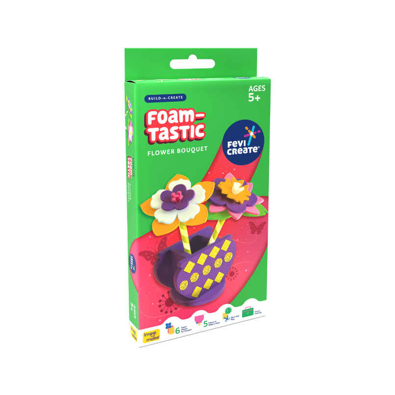 Fevicreate Build-n-Create Foam-Tastic Flower Bouquet Kit Foam Flower Craft | 5+ years Fevicreate Build-n-Create Foam-Tastic Flower Bouquet Kit Foam Flower Craft | 5+ years