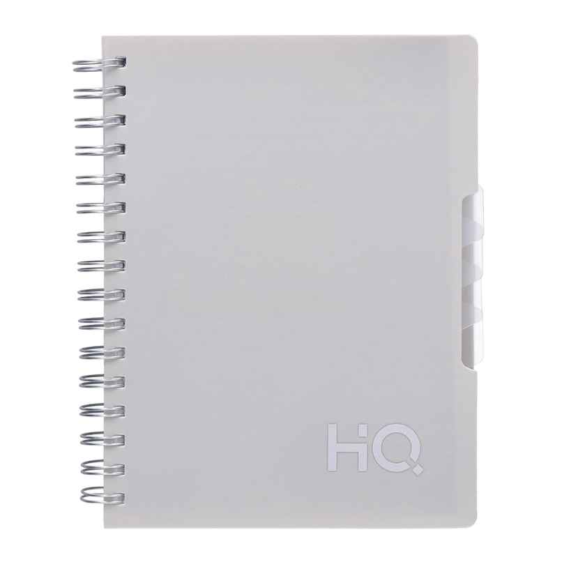 Navneet HQ | Five Subject Book White Wiro Bound Single Line A5 Size - 21 cm x 14.8 cm 300 Pages