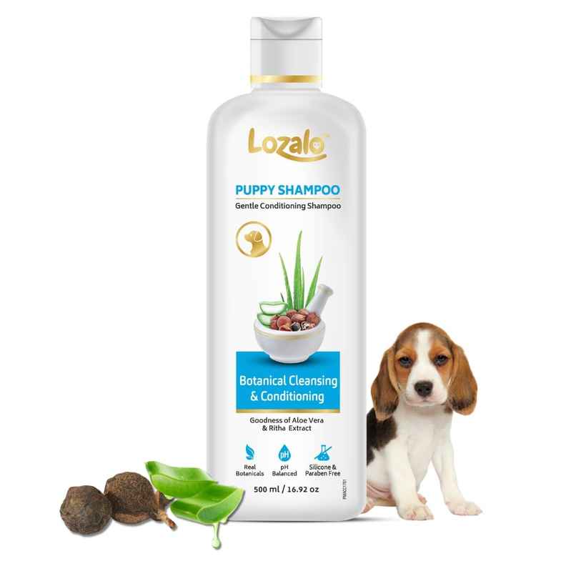 Lozalo Botanical Puppy Pet Shampoo | Mild | Aloe Vera | Soapberry | Ph Balanced | Paraben Free