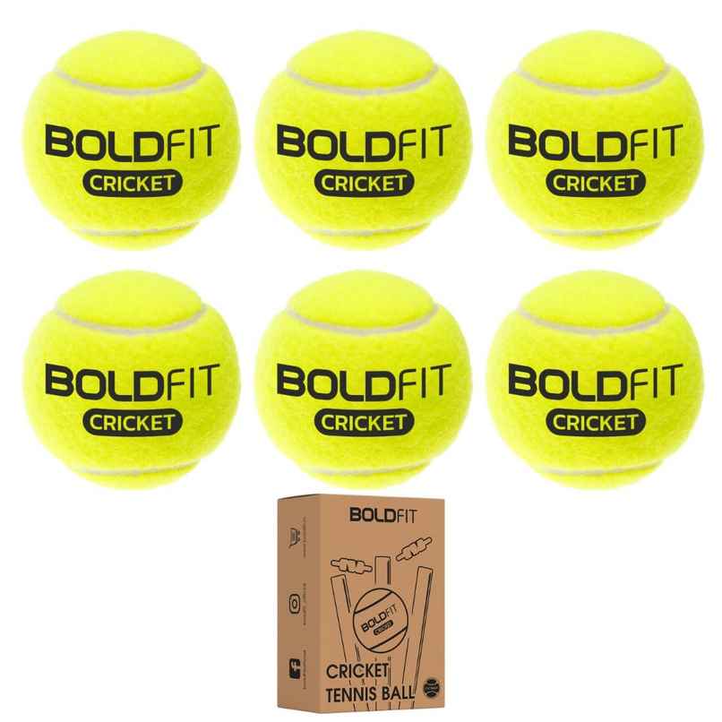 Boldfit Tennis Ball, Standard Tennis All Court Ball,Green,Pack Of 6 Boldfit Tennis Ball, Standard Tennis All Court Ball,Green,Pack Of 6