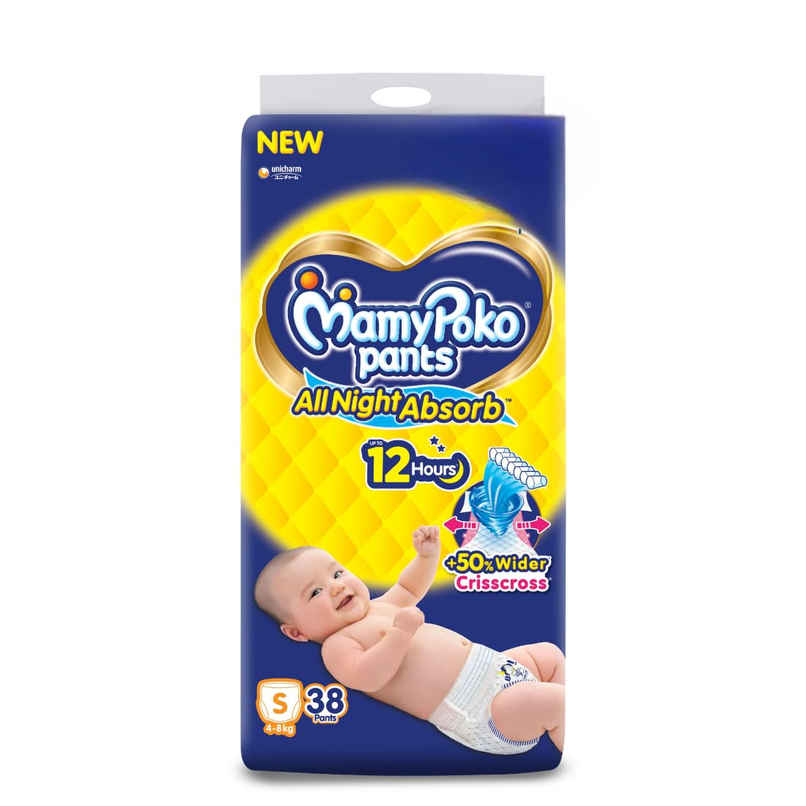 Mamypoko Standard All Night Baby Diapers | Pant Style | S | 38 pcs Mamypoko Standard All Night Baby Diapers | Pant Style | S | 38 pcs