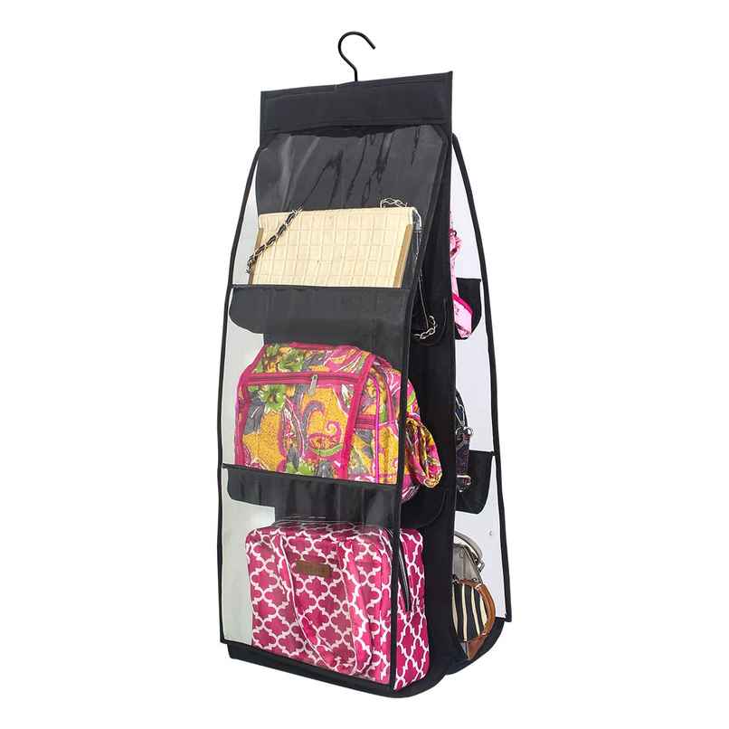Prettykrafts Purse/Handbag Hanging Storage Organiser - Black Prettykrafts Purse/Handbag Hanging Storage Organiser - Black
