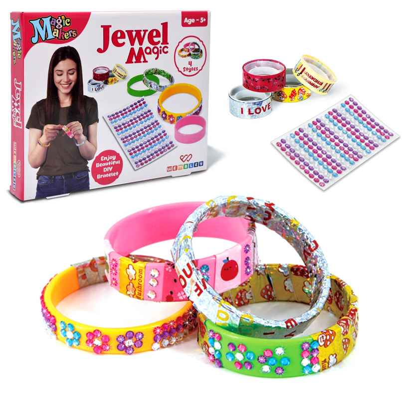 Wembley DIY Kids Craft Jewelry Making Kit with Adhesive Stone Stickers & Craft Tape Wembley DIY Kids Craft Jewelry Making Kit with Adhesive Stone Stickers & Craft Tape