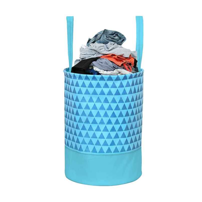 Prettykrafts 45 Ltr Folding Laundry Basket For Clothes, Freestanding Laundry Hamper, Set Of 1, Blue Prettykrafts 45 Ltr Folding Laundry Basket For Clothes, Freestanding Laundry Hamper, Set Of 1, Blue