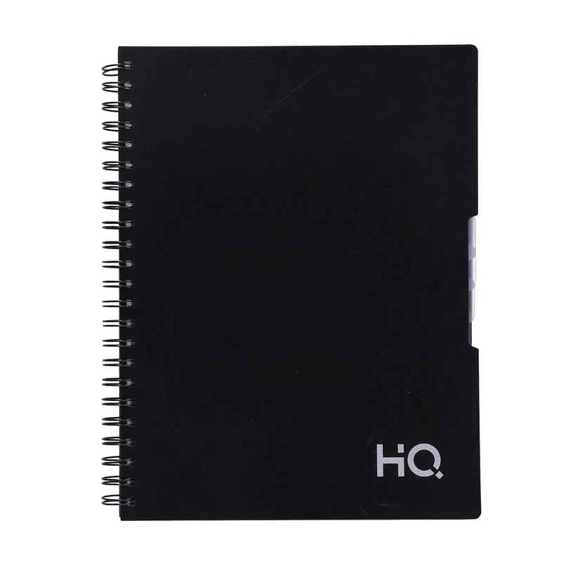 Navneet HQ | Five Subject Book Black | Wiro Bound | Single Line - 29.7 cm x 21 cm | 300 Pages