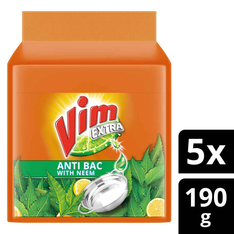 Vim Extra Anti Bac with Neem Dishwash Bar Vim Extra Anti Bac with Neem Dishwash Bar