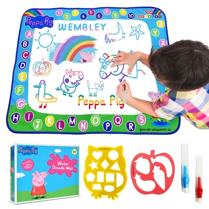 Wembley Peppa Pig Water Doodle Mat � Includes 2 Stencils & 2 Magic Water Pens, Mess-Free
