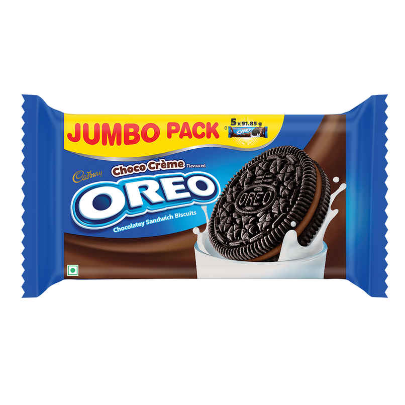 Cadbury Oreo Chocolate Flavour Crème Sandwich Biscuit Jumbo Pack Cadbury Oreo Chocolate Flavour Crème Sandwich Biscuit Jumbo Pack