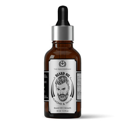 The Man Company Beard Oil for Growing Beard Faster with Almond & Thyme I Best Beard Growth Oil for Men