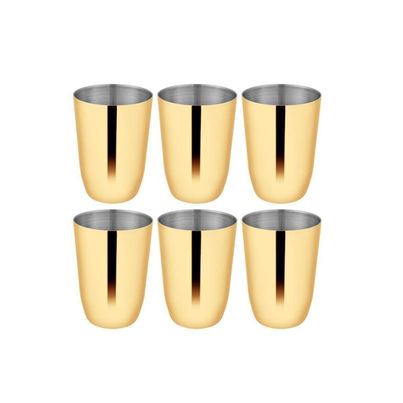 Jensons Hammered Pvd Lotus Glass 4 Pcs -rose Gold