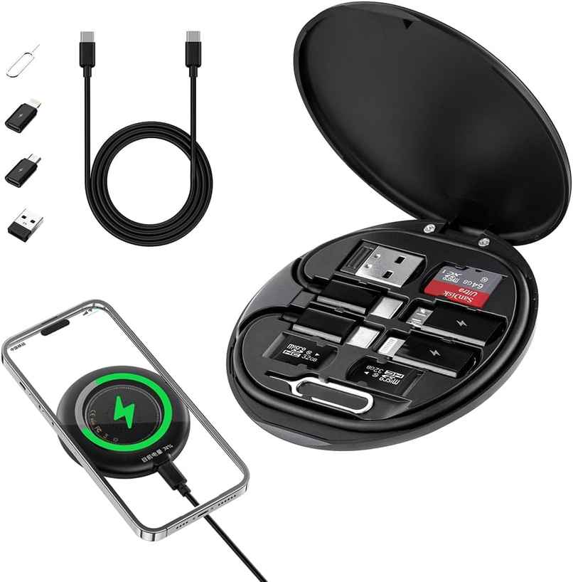 Sounce All In One 60W USB Type C Fast Charging Cable Set | Micro USB and Lightning Port | Black