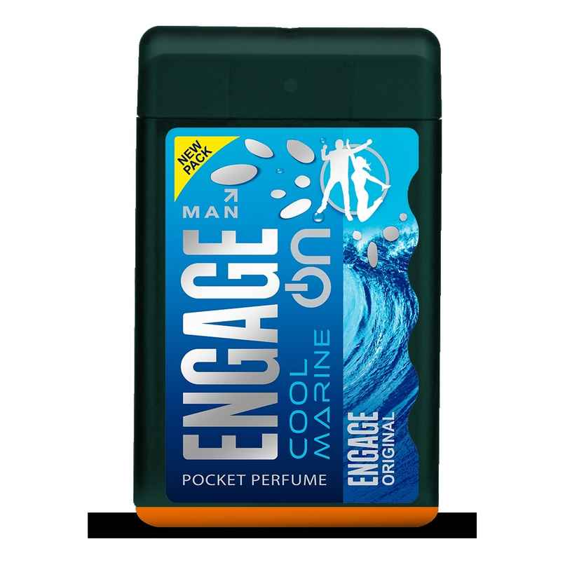 Engage ON Cool Marine Pocket Perfume For Men, Citrus & Fresh Fragrance Engage ON Cool Marine Pocket Perfume For Men, Citrus & Fresh Fragrance