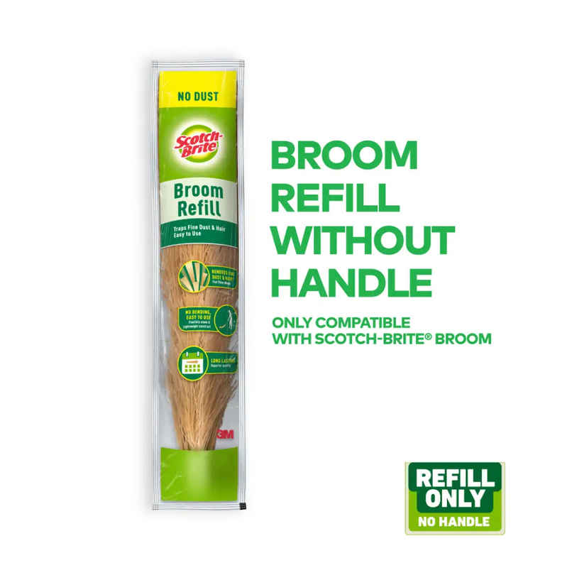 Scotch-Brite Broom Refill Head without Handle - No Dust Broom Head