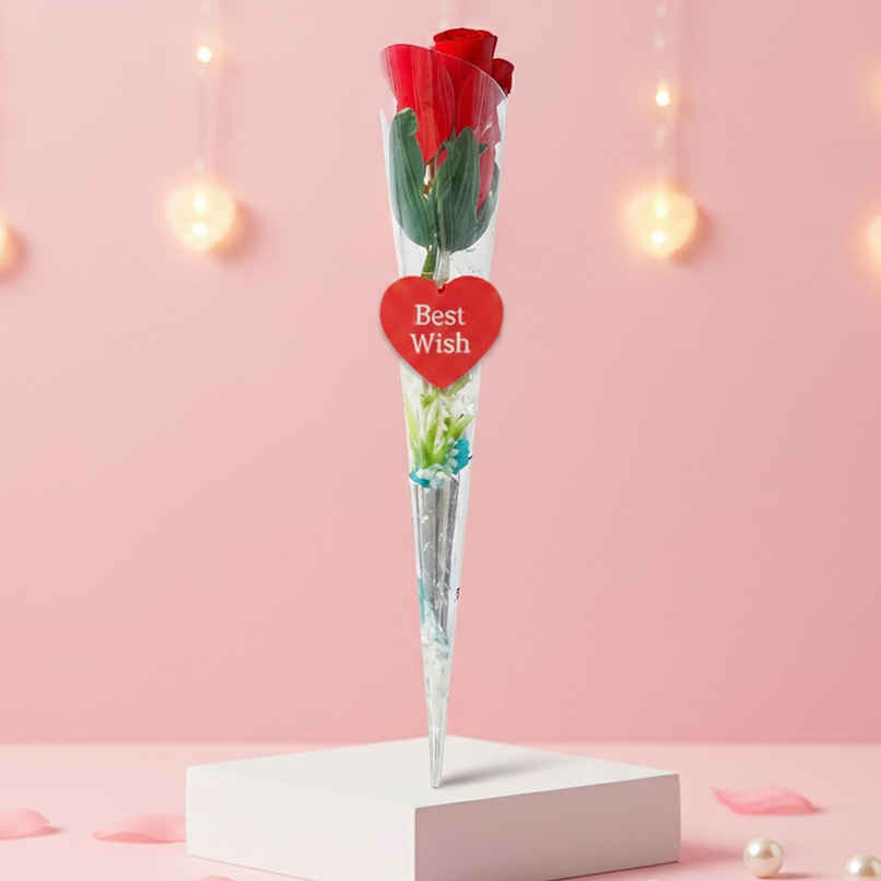 Artificial Red Rose Flower | Realistic Decorative Look | Mad Over Print Artificial Red Rose Flower | Realistic Decorative Look | Mad Over Print