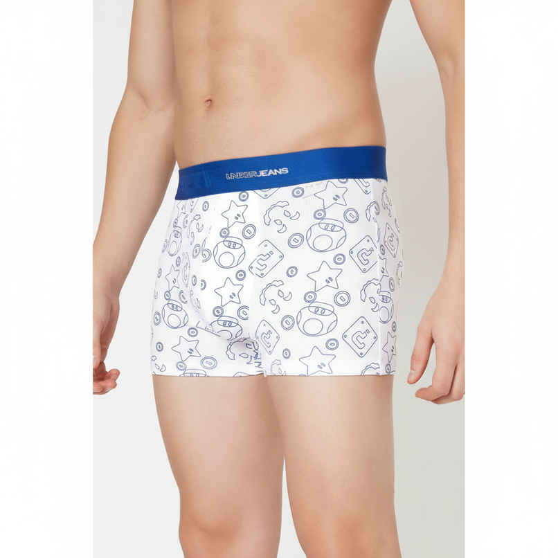 Underjeans by Spykar Mens Premium White and Dark Blue Trunk | XL