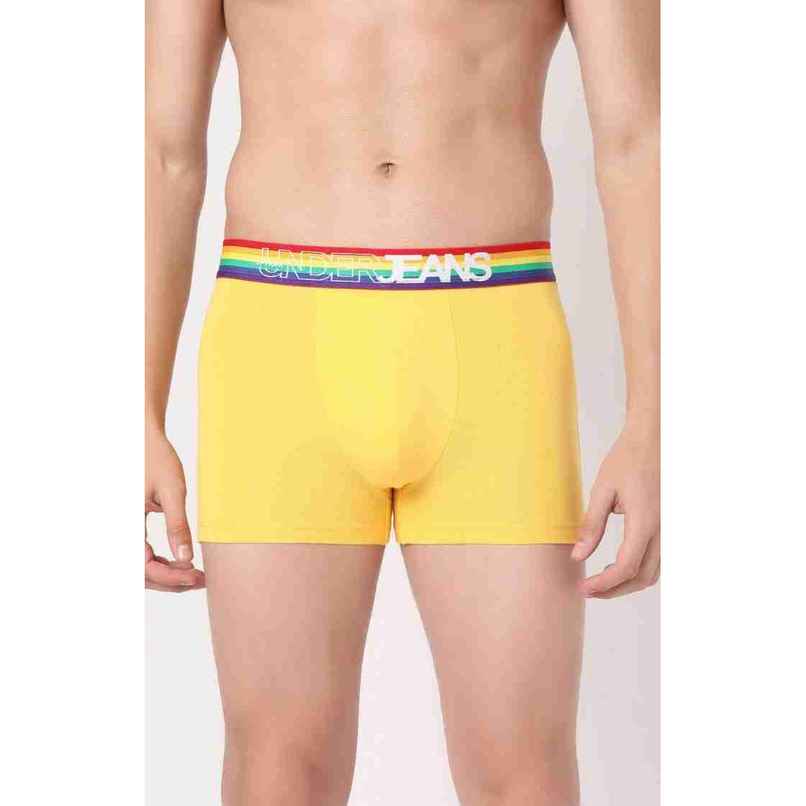 Underjeans by Spykar Men's Yellow Multi Pack of 1 Trunk | M