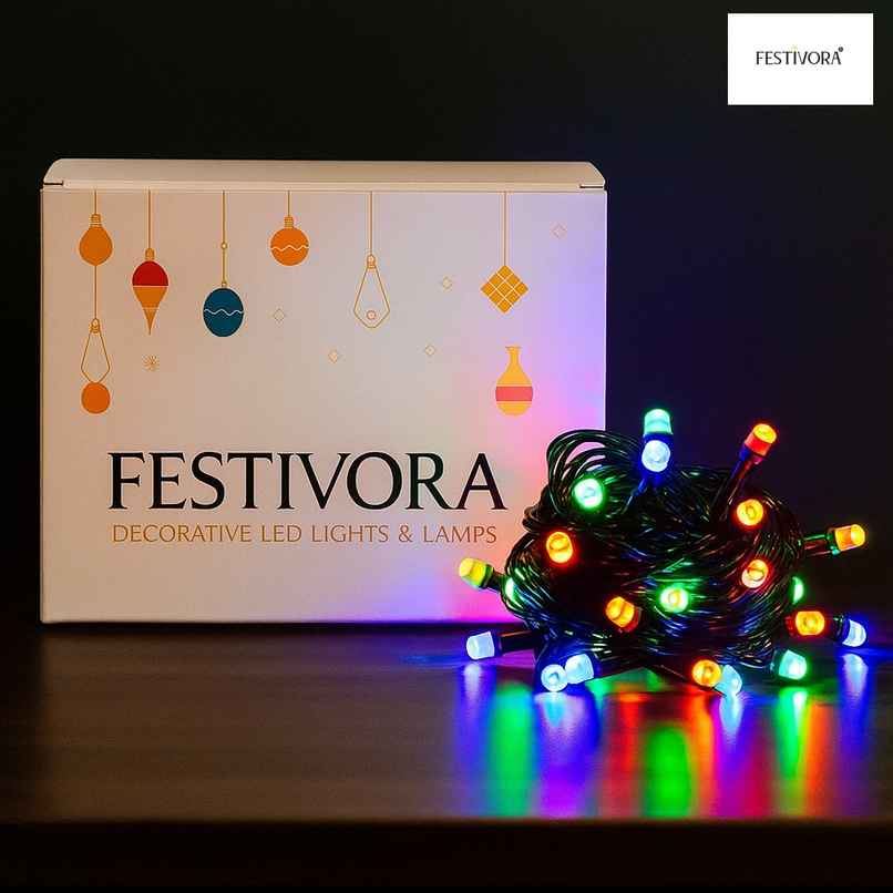 Festivora Multicolor Led String Light | Big Size 8mm Led Bulbs | Festival & Room Decoration Festivora Multicolor Led String Light | Big Size 8mm Led Bulbs | Festival & Room Decoration